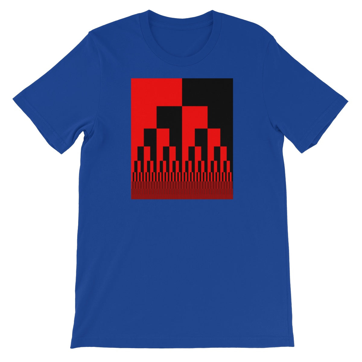 Binary Cascade, Red and Black Unisex Short Sleeve T-Shirt