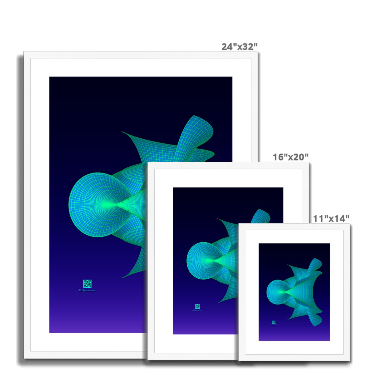 Kuen's Surface, Aqua Twilight Framed & Mounted Print