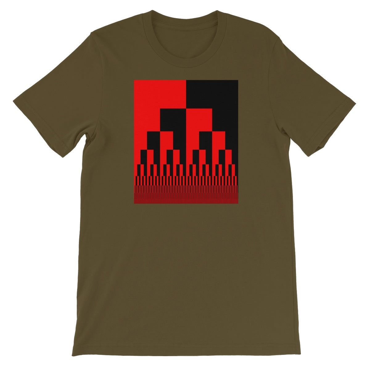 Binary Cascade, Red and Black Unisex Short Sleeve T-Shirt