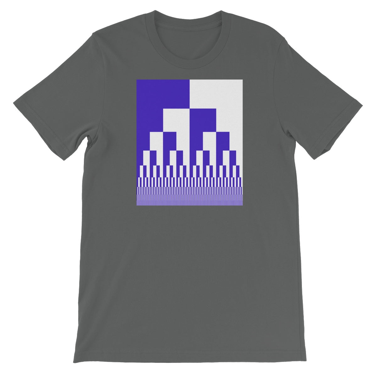 Binary Cascade, Blue and White Unisex Short Sleeve T-Shirt